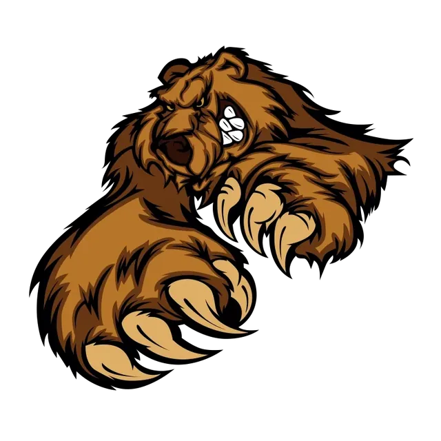 Mascotte ours brun rendue en illustration numérique détaillée de style vectoriel