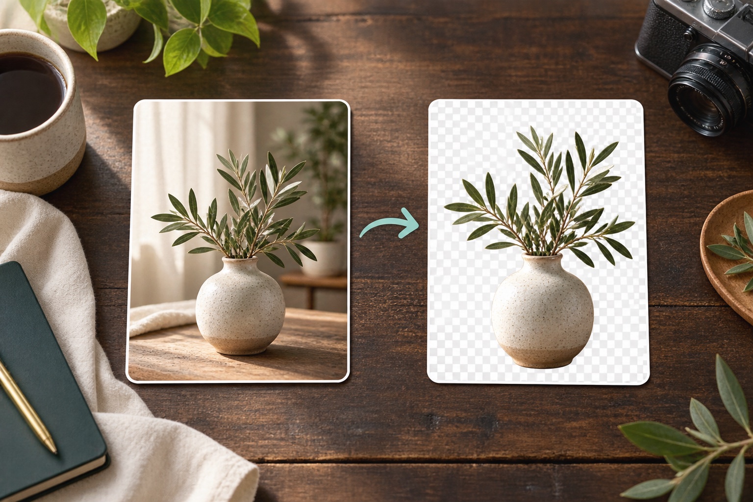 JPG photograph converted into a PNG image with transparency