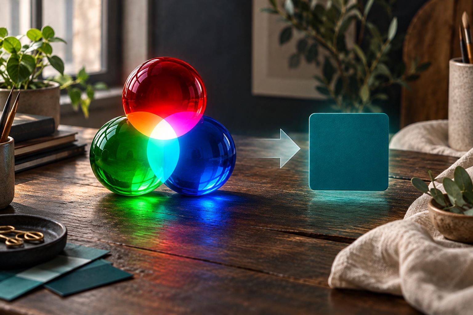 Red green and blue light converted into a solid color value