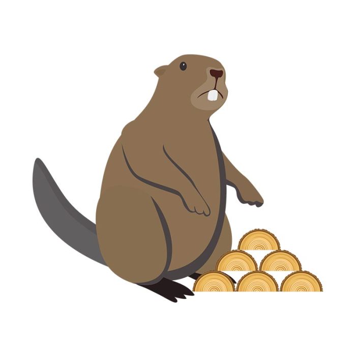 Beaver and the Logs Vector Design