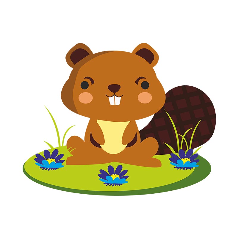 Adorable Beaver Vector Art