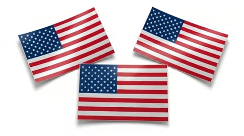 DigitEMB American Flag Stickers 3 Pack Waterproof Vinyl Car Decals