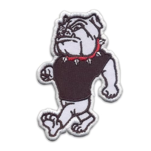 DigitEMB Bulldog Patch Iron On Dog Embroidered 3.5x2.25 Mascot Sew On