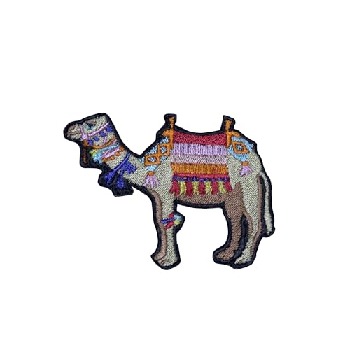 DigitEMB Camel Embroidery Patch 3" x 2.3" Colorful IronOn and Sew On Patch for Jackets, Bags, Hats, and Apparel
