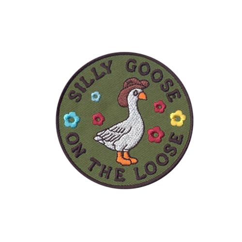 DigitEMB Silly Goose Patch, Funny Iron On Sew On Embroidered Badge