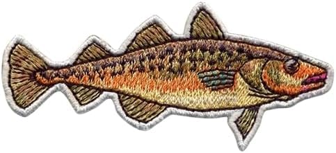 DigitEMB Golden Fish Iron On Patch, Embroidered Sew On Fishing Applique
