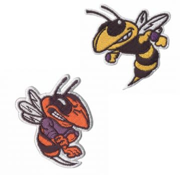 DigitEMB Bee Patches Iron On 2 Pack Embroidered Hornet Wasp for Jackets