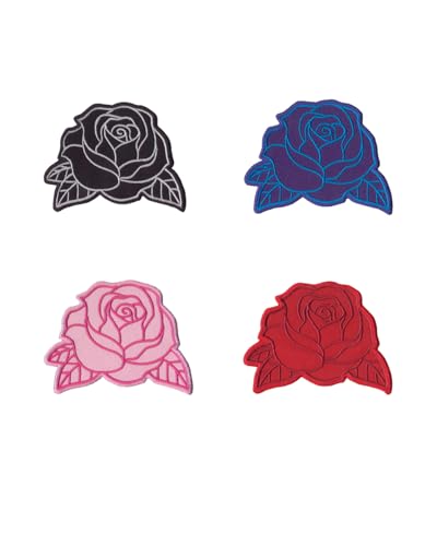 DigitEMB Rose Embroidered Patch Iron-On & Sew-On Applique for Jackets, Backpacks, Hats, Clothing & More