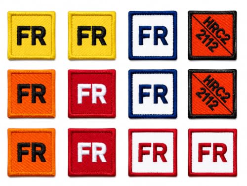 DigitEMB 10 Pack HRC2 NFPA 2112 Flame Resistant Iron-On Sew-On FR Patches